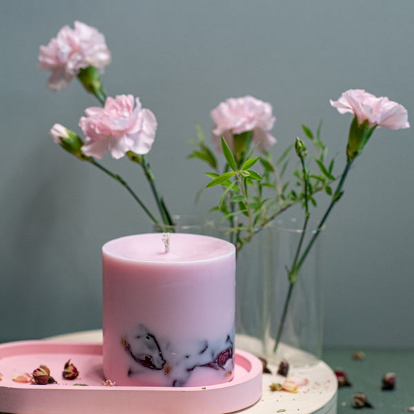 Hand-made Soy Wax Candle with Peony Scent