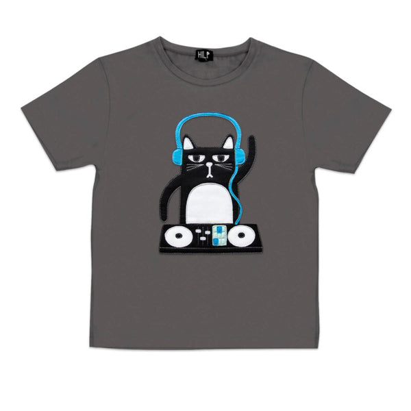 Kids DJ Cat T-Shirt