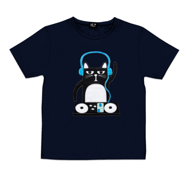 Kids DJ Cat T-Shirt